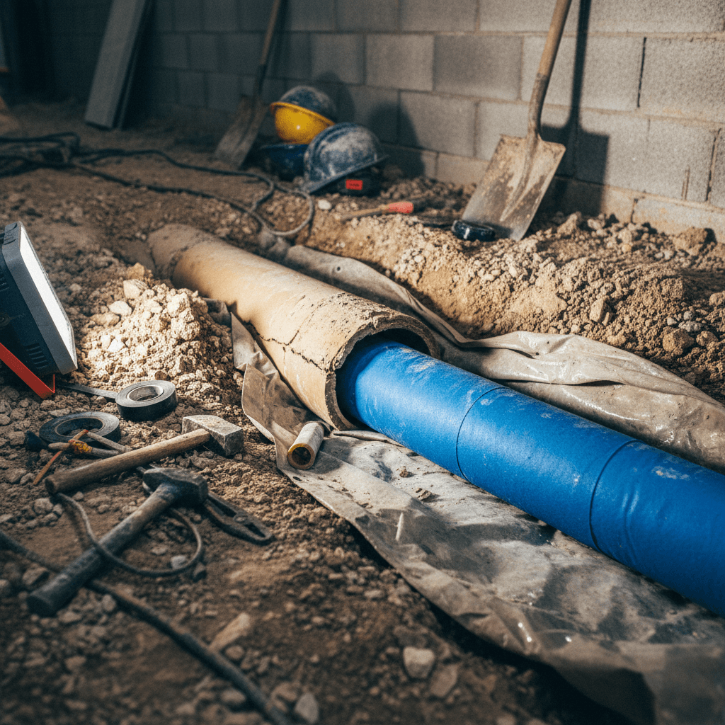 Inliner Sanierung eines Rohres ohne Aufgraben