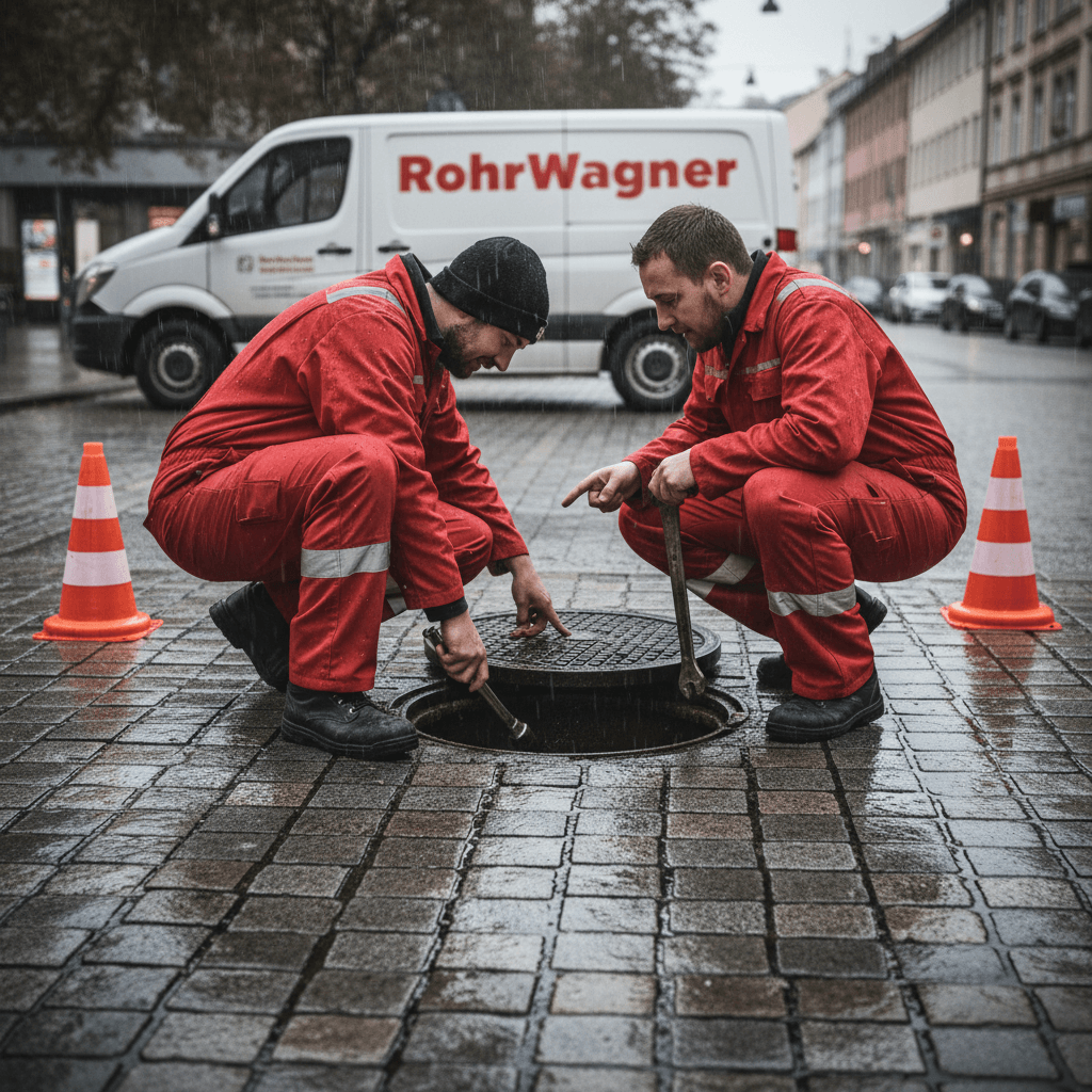 Unser Team bei der professionellen Rohrreinigung in München im Einsatz mit modernem Gerät